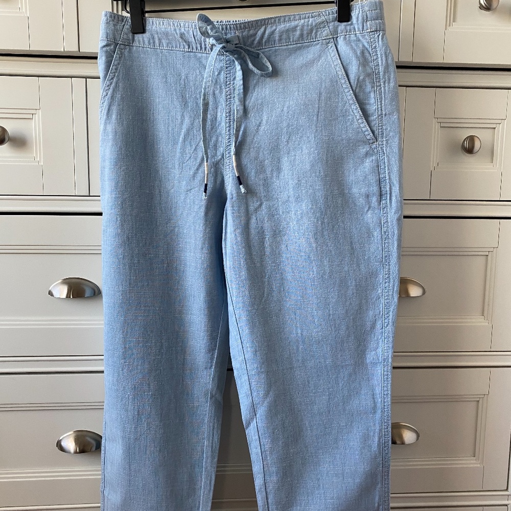 J Crew Linen Blend Tie Waist Seaside Pants